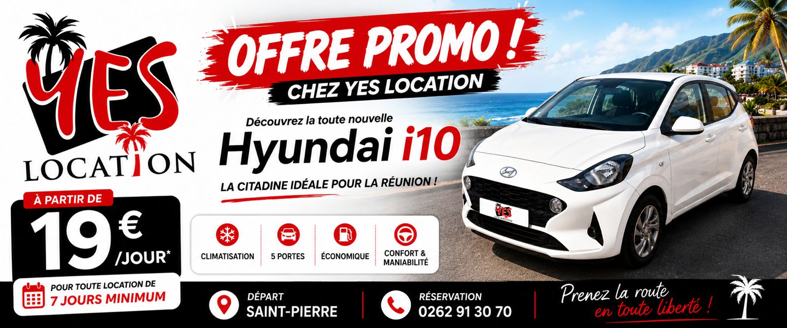 location voiture pas chère Saint-Pierre La Réunion